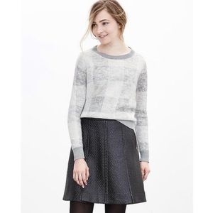 Banana Republic Buffalo Check Sweater Gray